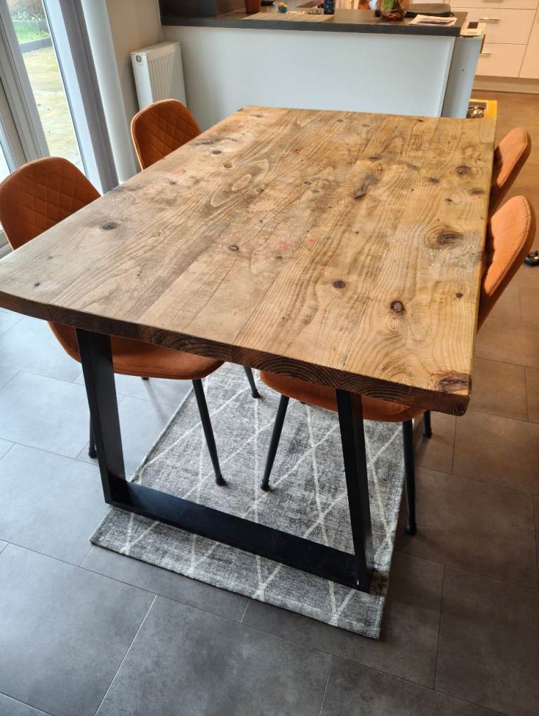 Industrial Solid Wood Dining Table