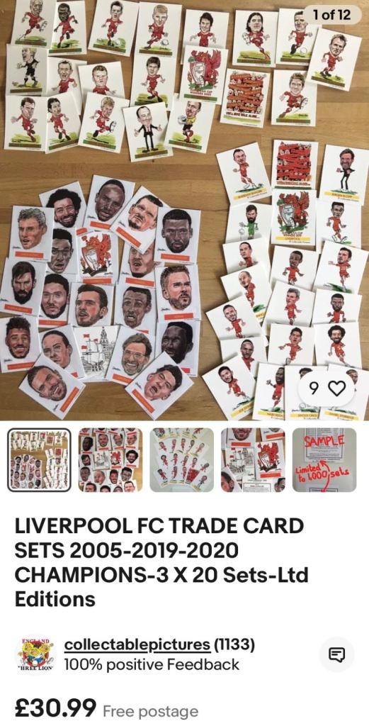 3 x Liverpool FC Football Card Sets - Limited Edition 2005, 2019 & 2020