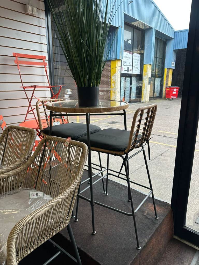 2 Seater Bamboo Garden Bar Bistro Set