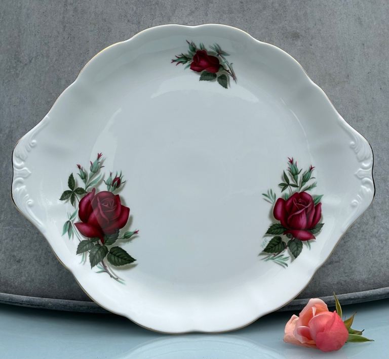 VINTAGE ROYAL ALBERT “PATRICIA” SERVING PLATE, CAKE PLATE, SIGNED BY ARTIST F.F. ERRILL - WILL POST!