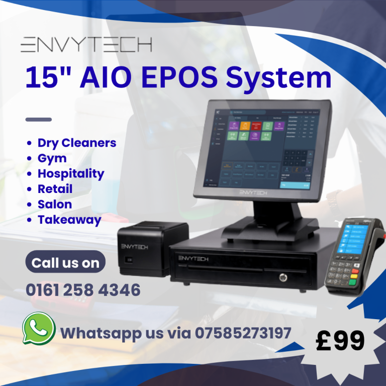  Full Touchscreen EPOS System for Hospitality POS Cash Register Till Bar Pub Cafe Restaurant Coffee