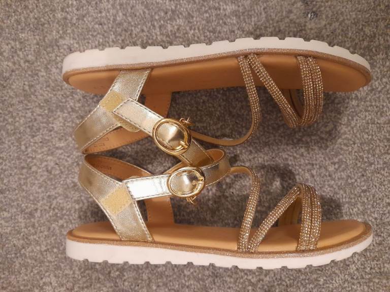 Celeste Girls Gold Sparkly Sandals