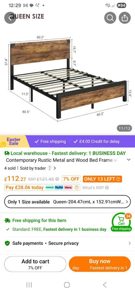 New kingsize bedframe 