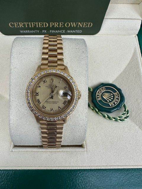 ROLEX LADIES 18K 26MM DATEJUST 71978 BOX AND CERTIFICATES