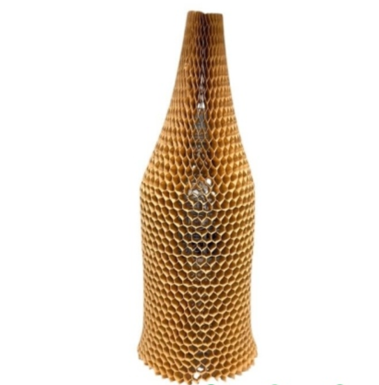 Honeycomb Protective Paper Bottle Sleeve - 8.6", 220mm - 80gsm - 30% Recycled Kraft Paper - 1 Sleeve