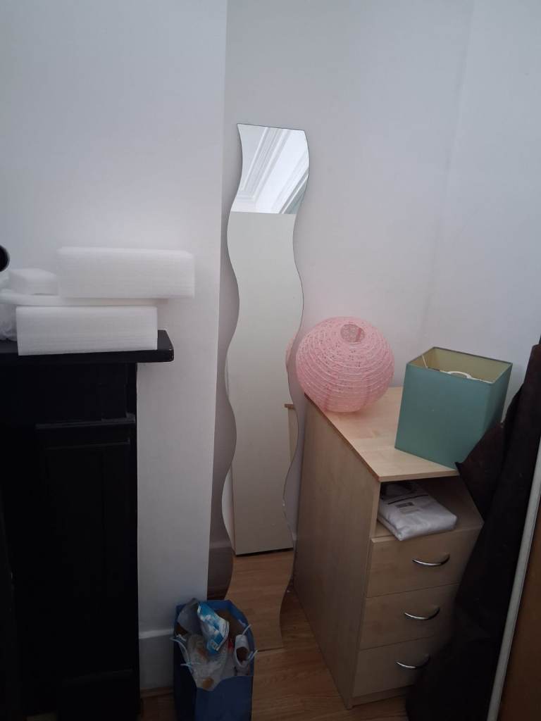 Wavy Full-Length Mirror – Good Condition