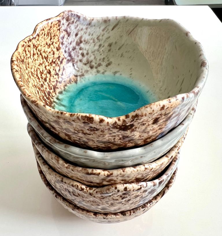 Japanese stoneware bowl set of 5