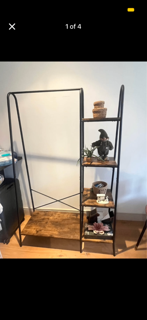 Industrial Style Clothes Rail Wardrobe with Shelves