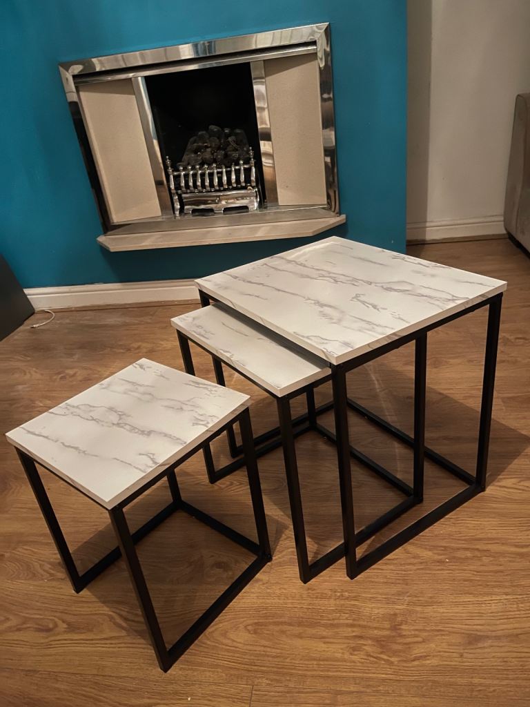 Marble printed side tables