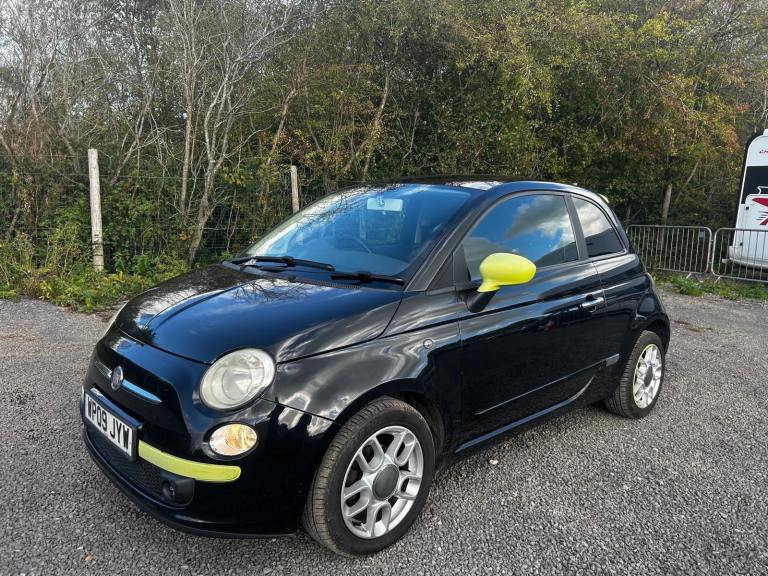 FIAT 500 1.3 M/JET SPORT 09 REG BLACK 3 DOOR MOT JUNE 28TH 2027 TAX £20 SERVICE HISTORY 73K MILES