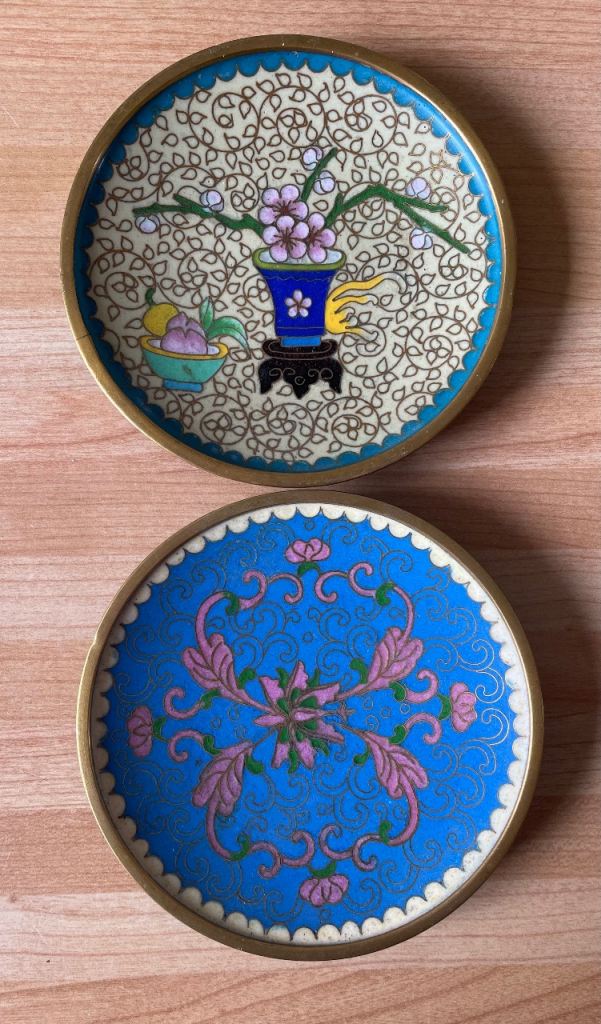 Two Chinese Cloisonné Trinket Dishes