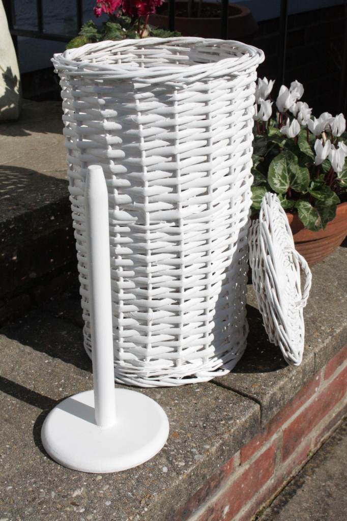 Rattan Wicker Toilet Roll Holder Dispenser Container