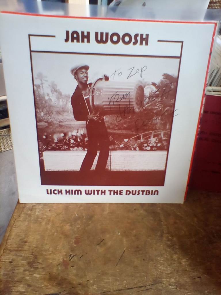JAH WOOSH. LICK HIM WITH THE DUSTBIN,. VINYL ALBUM ,. 