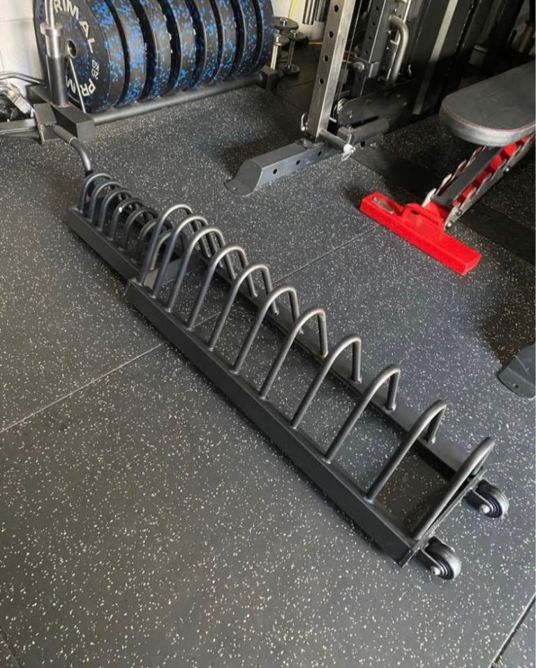 image for Commercial Olympic bumper plate, weight plates & fractional plate weight trolley.