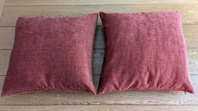 Red Cushions Duck Feather 