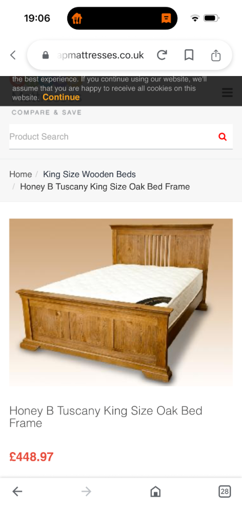 Super King Wooden Bed 