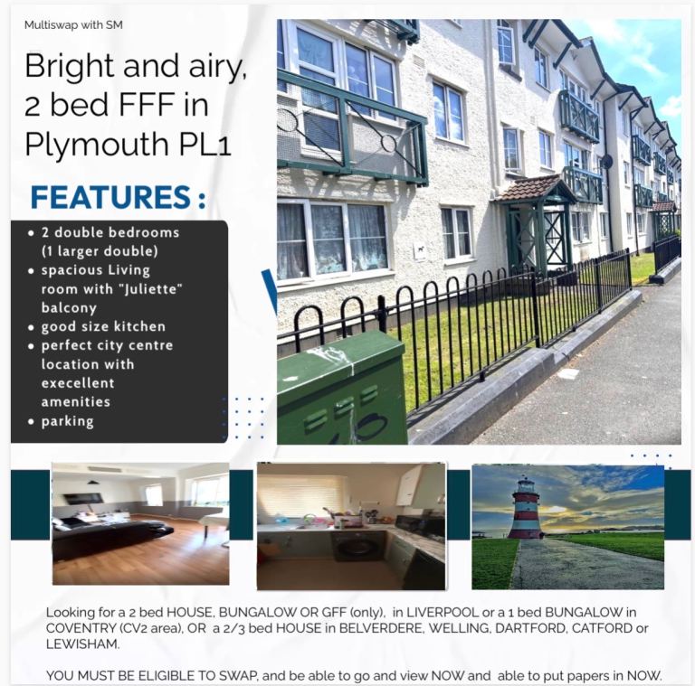HOMESWAP ONLY! Plymouth for….see advert