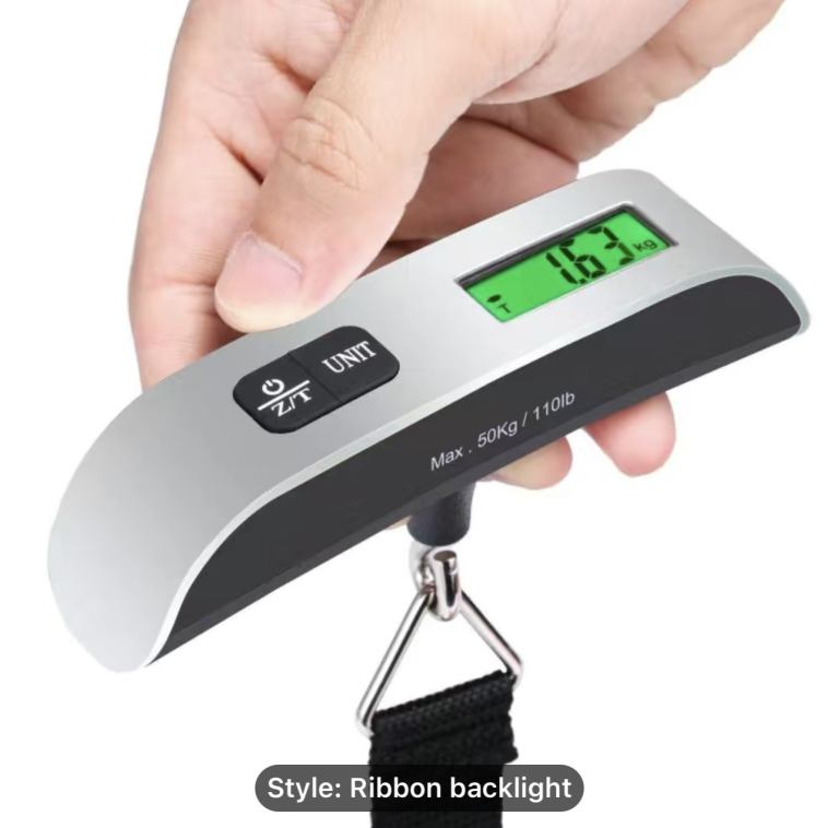 Luggage Scale, Electronic, Portable, Hook, 50KG Mini Hanging Scale