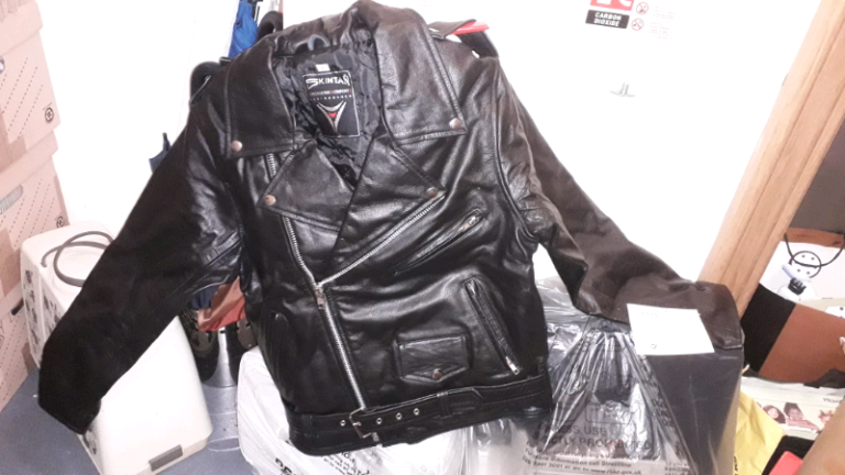 Leather Black Jacket Size 42 - Skintan Brand New