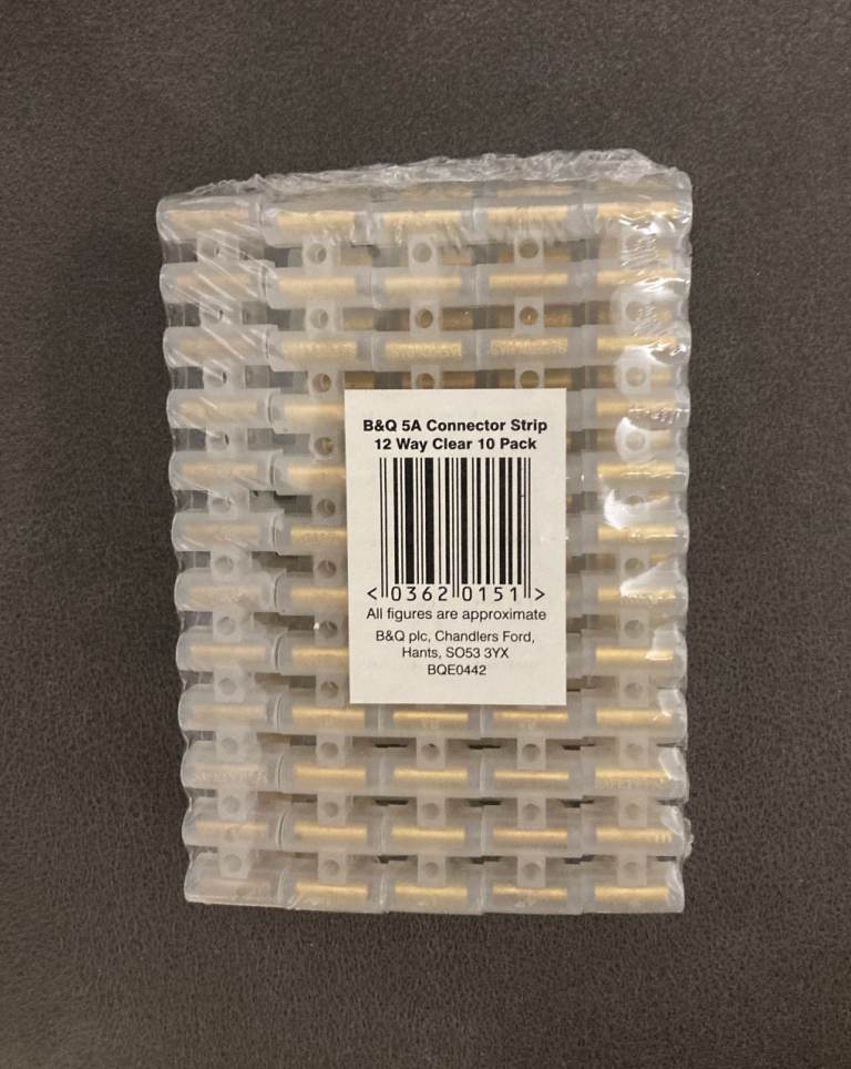12 Way 5A Clear Connector Strip - Pack of 10 - New
