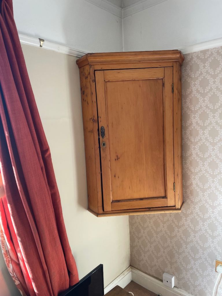 Victorian Pine Corner Cabinet 