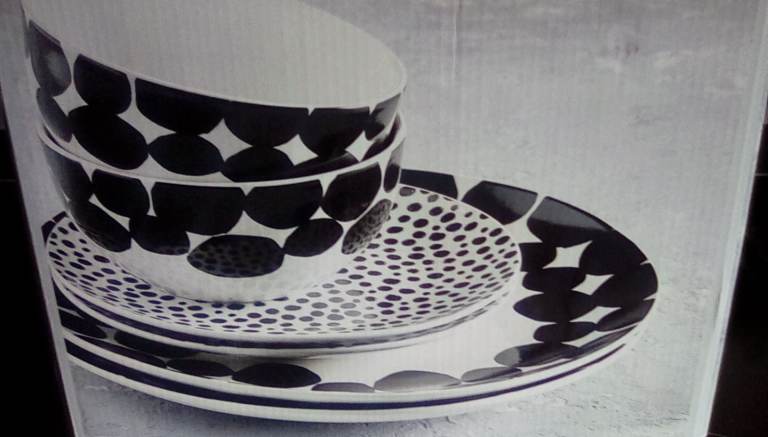 12 PEASE DINNER SET BROUGHT FROM NEXT, STILL IN BOX.