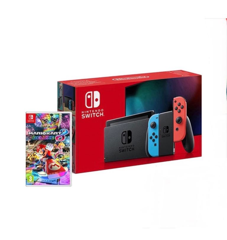 Brand New Nintendo Switch (Neon Red/Neon blue) & Mario Kart 8 Deluxe Switch Bundle Sealed & Unboxed