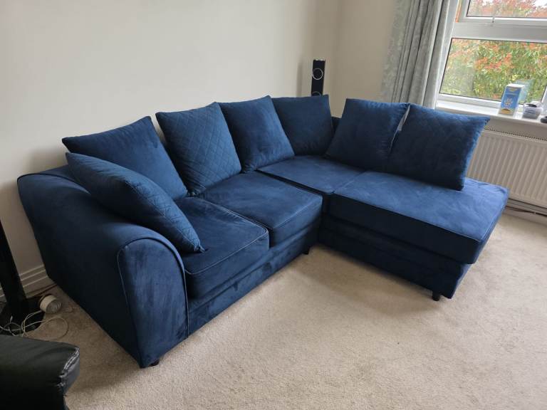 Wayfair Blue L Shape Corner Sofa - Perfect condition - Cost £500 new