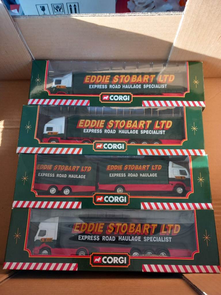 Corgi stobart lorrys & forklift. All boxed