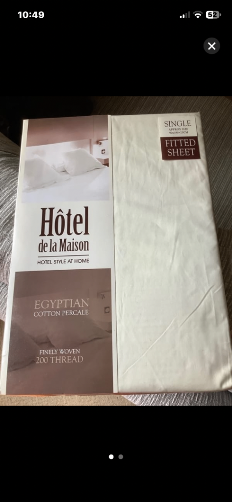 Egyptian Cotton Single Fitted Sheets x 3 - New 