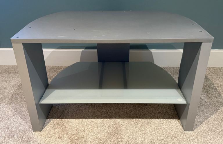 TV stand with glass shelf 
