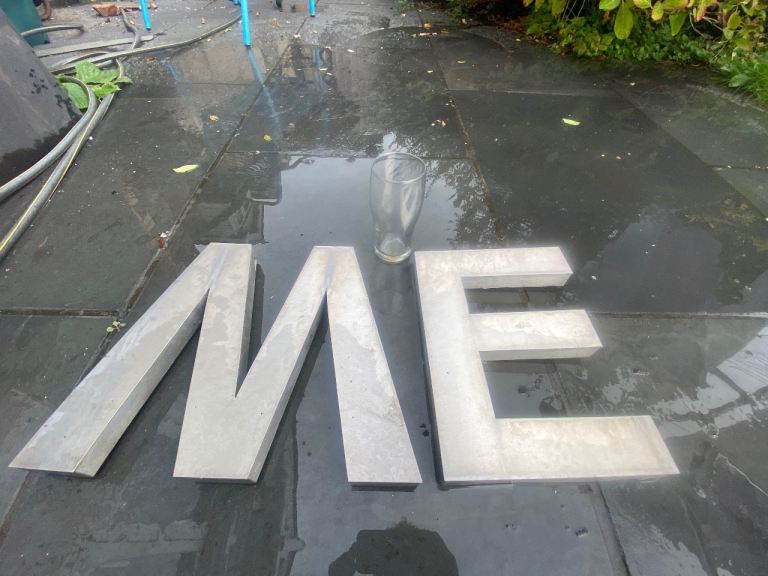 Large Metal Letters 'MEE WEE' - Garden Decor
