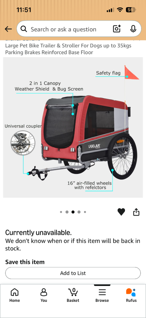 Large dog trailer