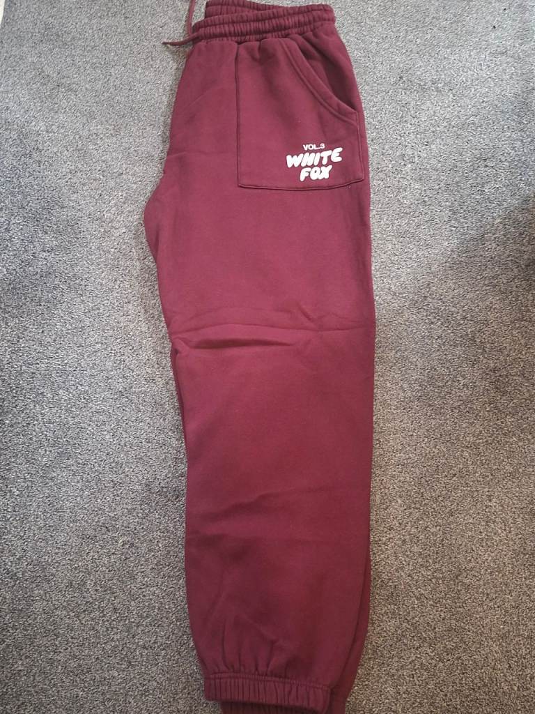 White Fox Maroon Joggers/Sweatpants - Good Condition