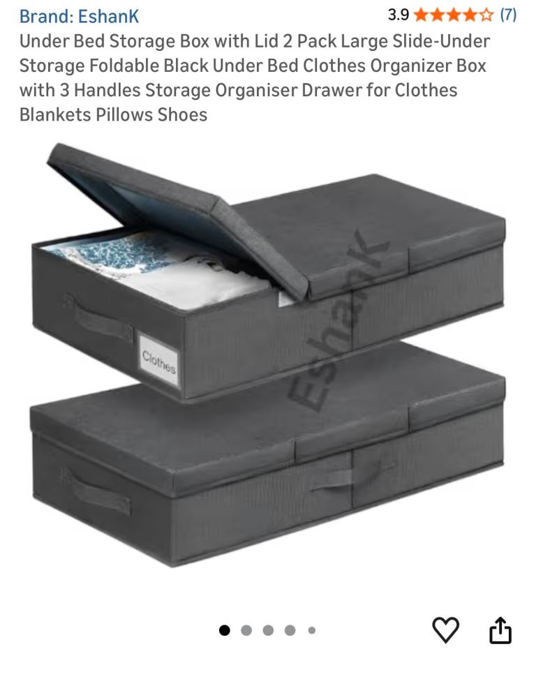 Three underbed storage containers 