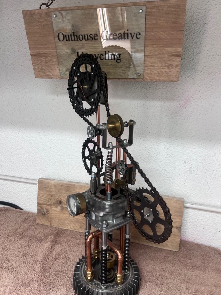 Steam punk upcycled clock