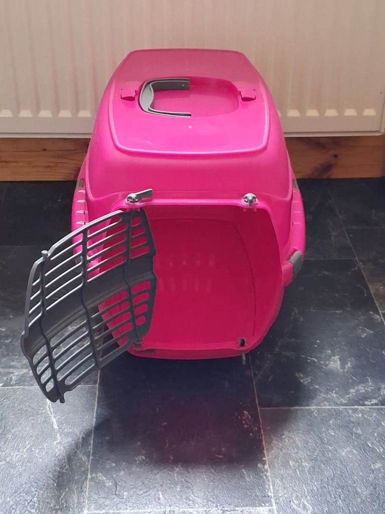 Small pink pet carrier 