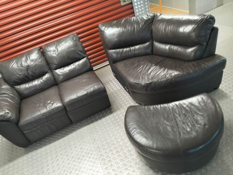 LEATHER JOHN LEWIS CORNER SOFA DELIVERY AVAILABLE TODAY 