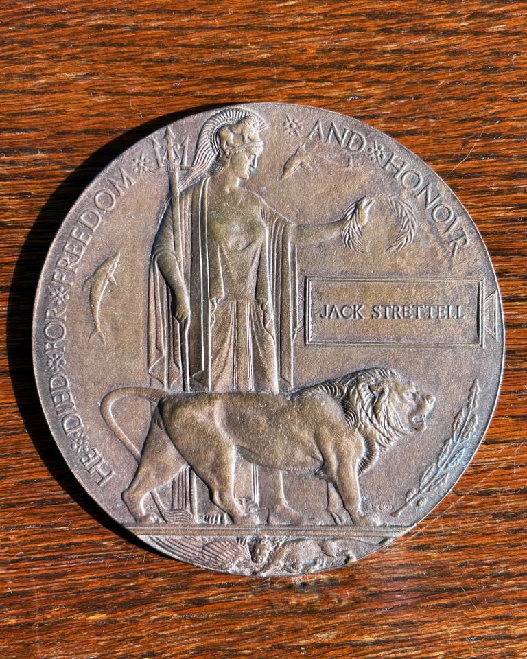 Death Penny Plaque Jack Strettell South Wales Borderers
