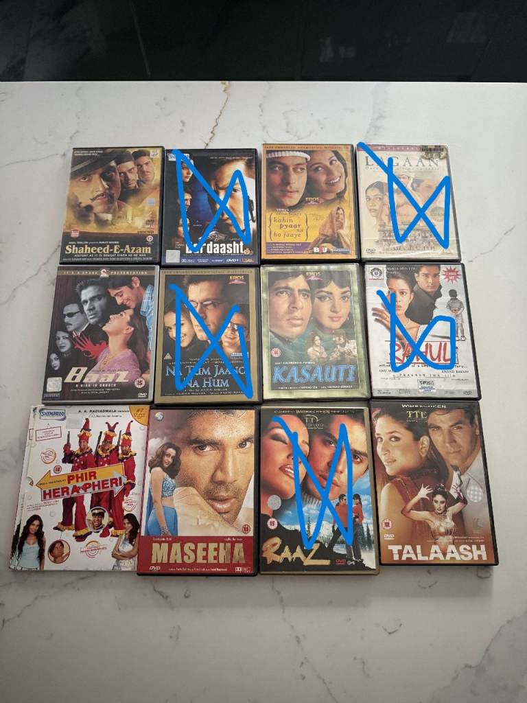 Huge Bollywood/Indian Film DVD Collection - Hindi & Asian Blockbusters, £6 Each! ref 9