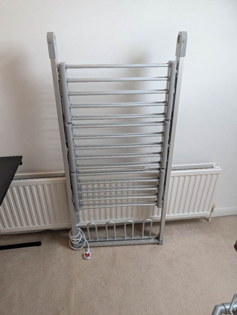 Grey Electric Clothes Drying Rack – Good Condition, Foldable