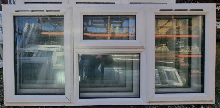 New UPVC Double Glazed White Window 1800mm W x 855mm H Garage Shed #107 #108
