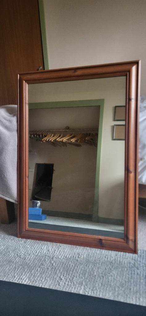 Wooden Framed Wall Mirror – Good Condition