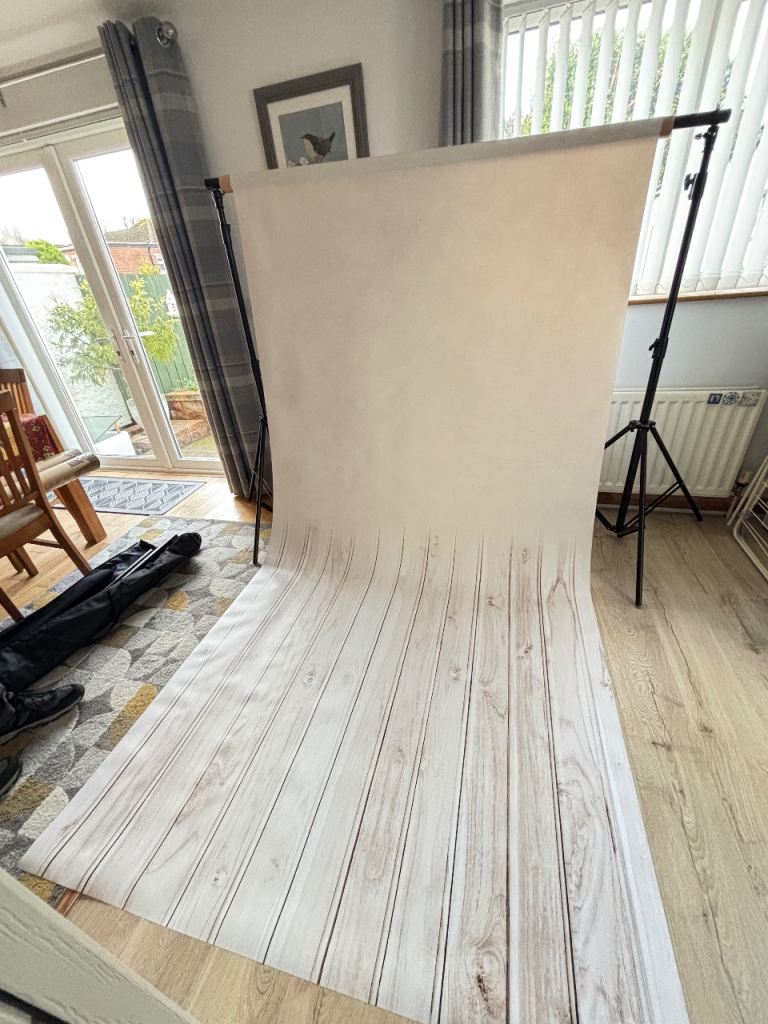 NEW - photography backdrop - cream wooden style vinyl floor drop