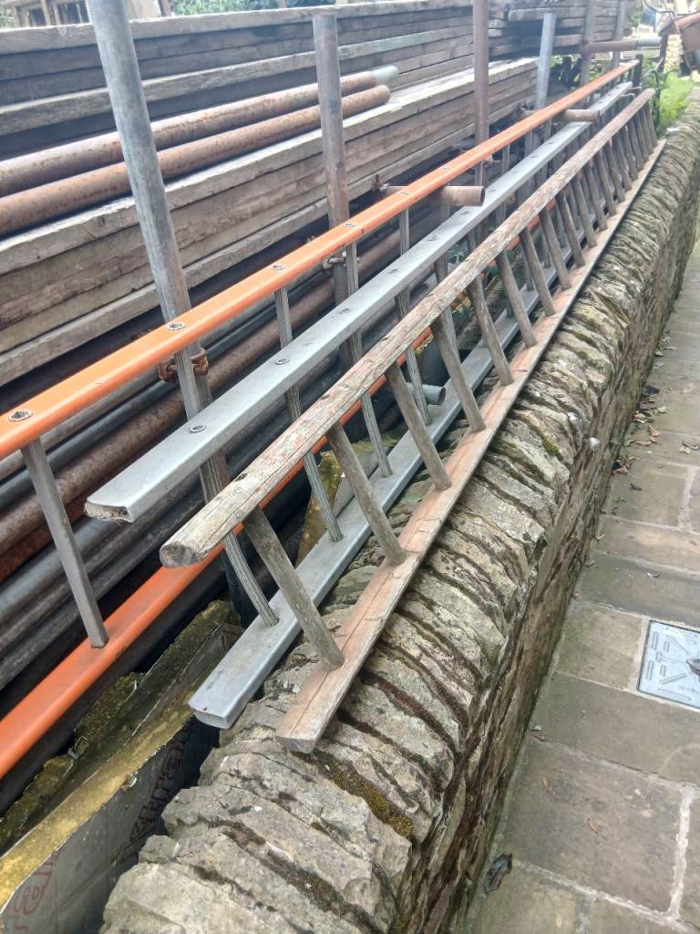 Strong wood builders ladder 