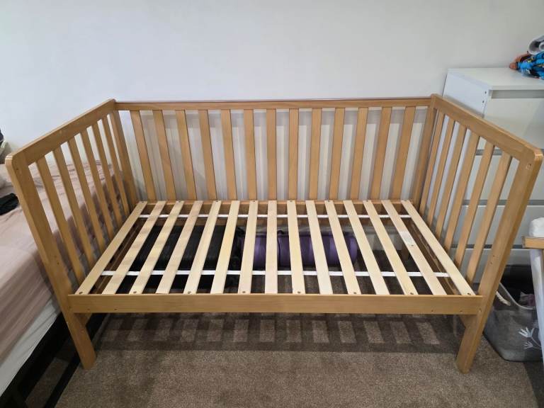 Wooden Baby Cot Bed – Good Condition