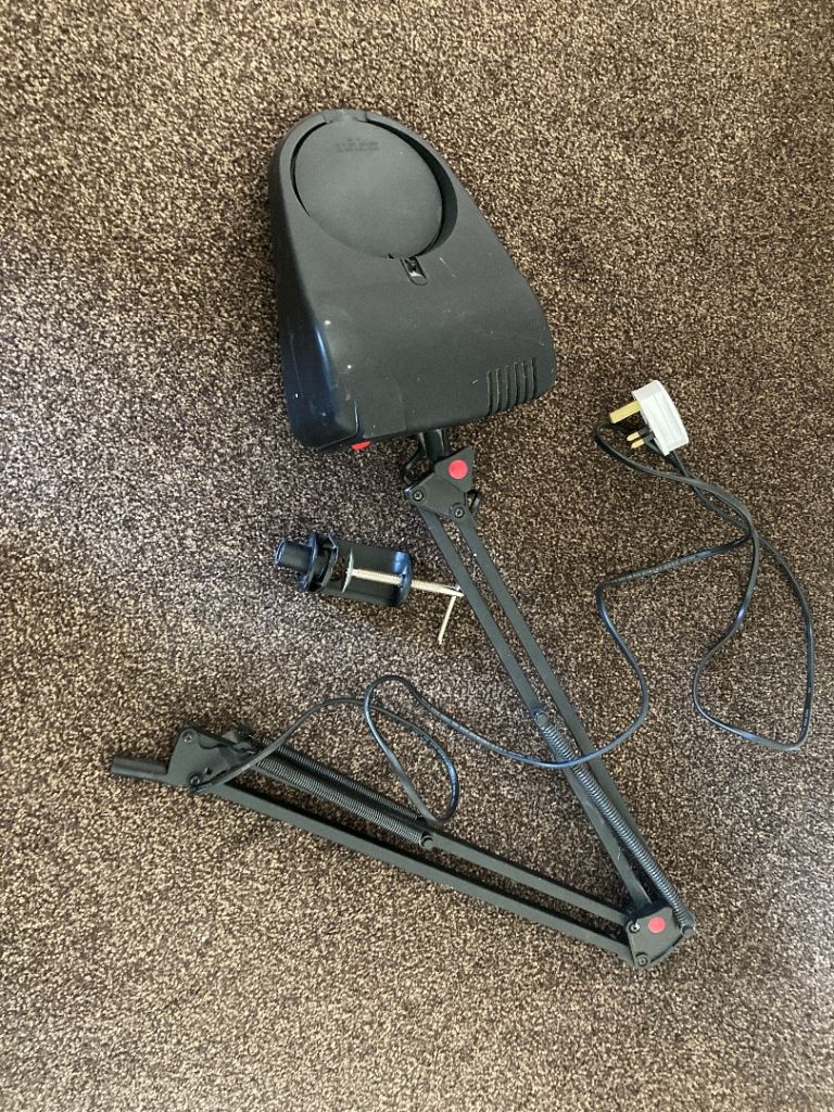 Vintage anglepoise lamp with magnifier