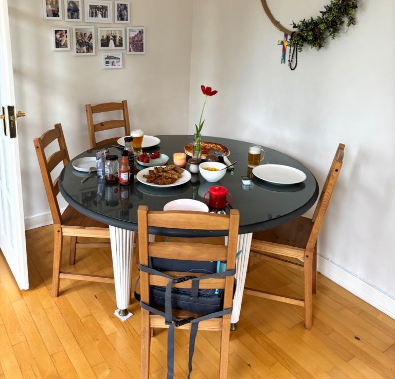 Beautiful Vintage German Table - Round with Glass Top