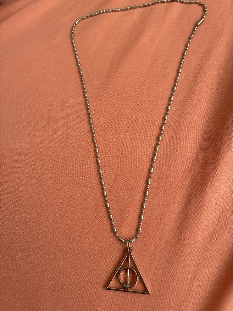 Deathly Hallows Necklace – Silver colour Chain, Good Condition