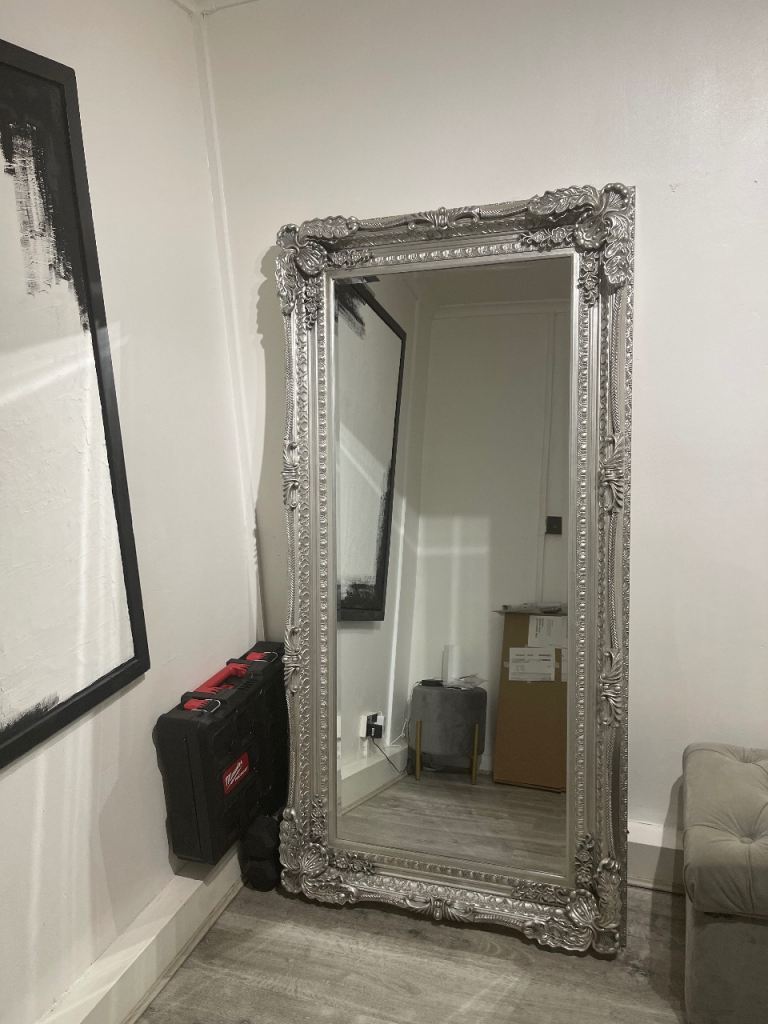 Large sliver  free standing mirror 